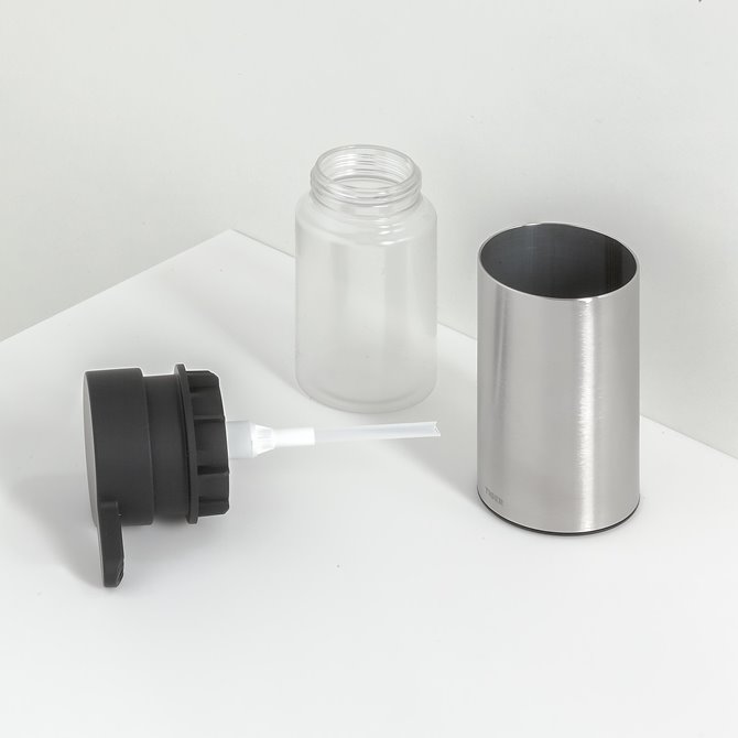Freestanding soap dispenser Stainless steel brushed UNBOX