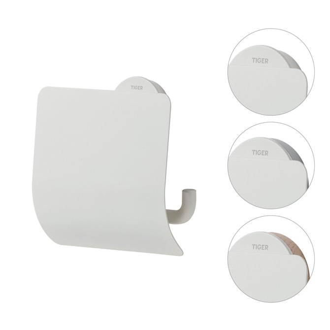 Ensemble d'Accessoires de Toilettes Tiger Urban Blanc Sans Rabat (3 Pièces)