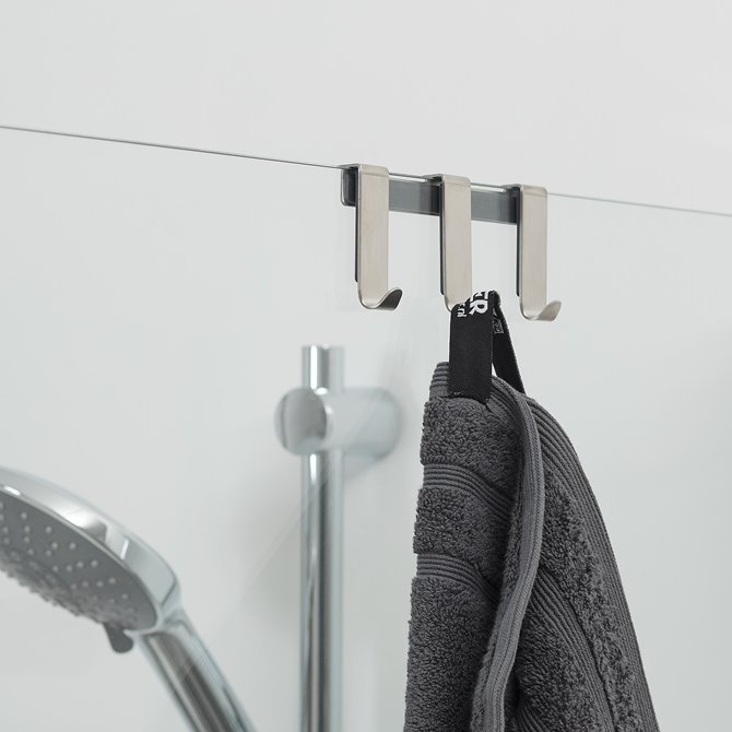 Shower hook Rack Basic 6-8 mm Stainless steel brushed Door hook