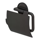Toilet roll holder with lid  Black metal brushed black VRIJSTAAND