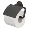 Toilet roll holder with lid  Black metal brushed black VRIJSTAAND PLUS