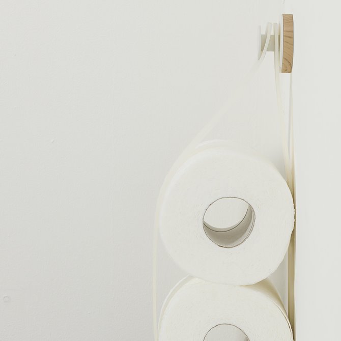 functioneel toiletrolhouder hang hout
