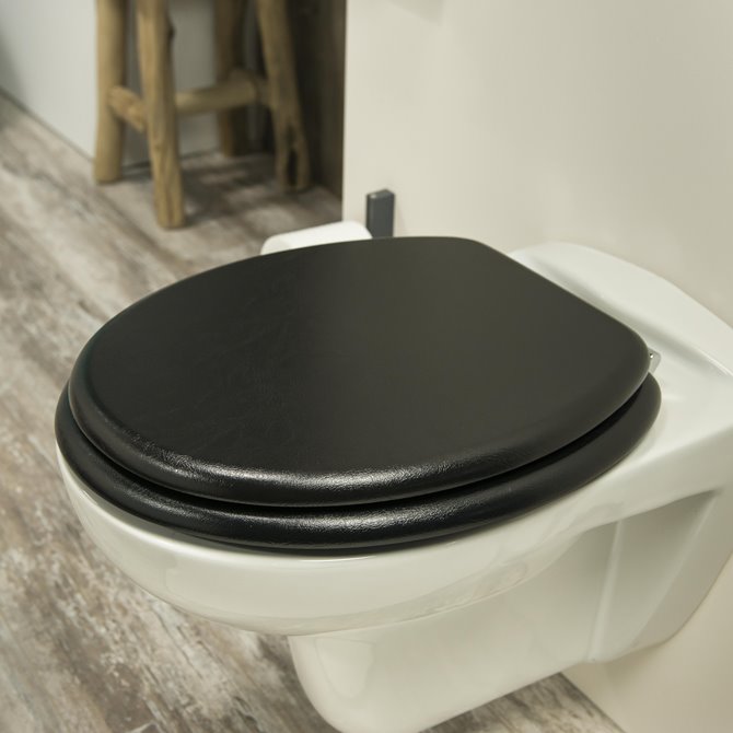 - Tiger Leatherlook Toiletbril met MDF Zwart