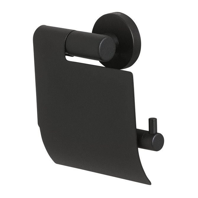 Toilet roll holder with lid Black productfoto