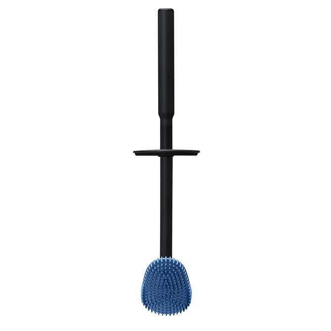 Toilet brush flexible Black FRONTAAL achter met deksel