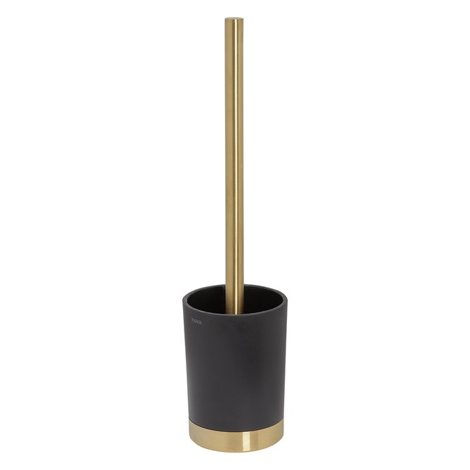 Freestanding toilet brush & holder  Brass brushed black VRIJSTAAND