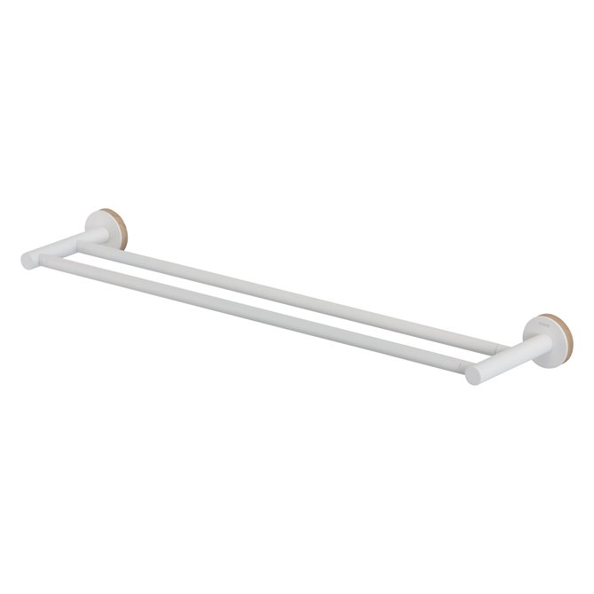 Towel rack double Hout